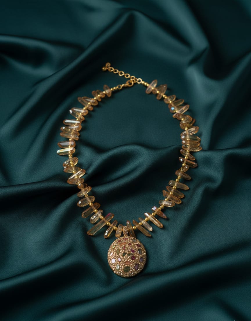 Golden Energy Necklace – Citrine Power ✨