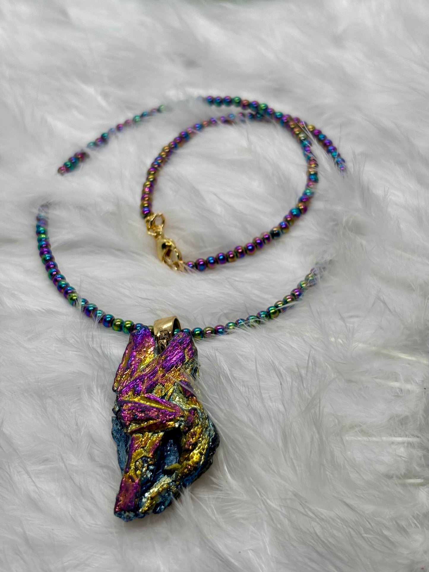 Titanium Aura Quartz × Hematite