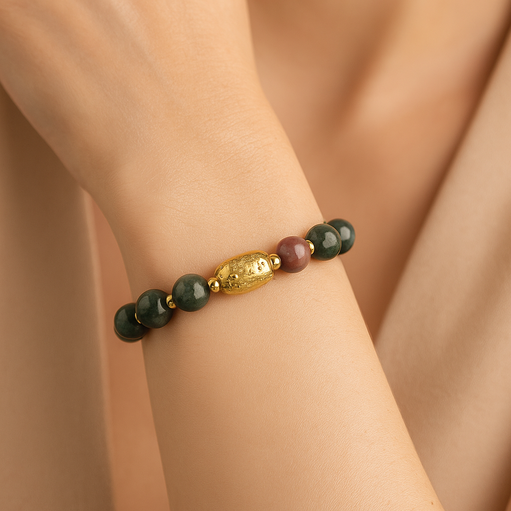 The Moss Agate Harmony Bracelet