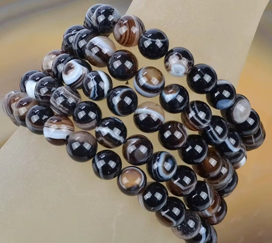 Black Banded Agate Bracelet