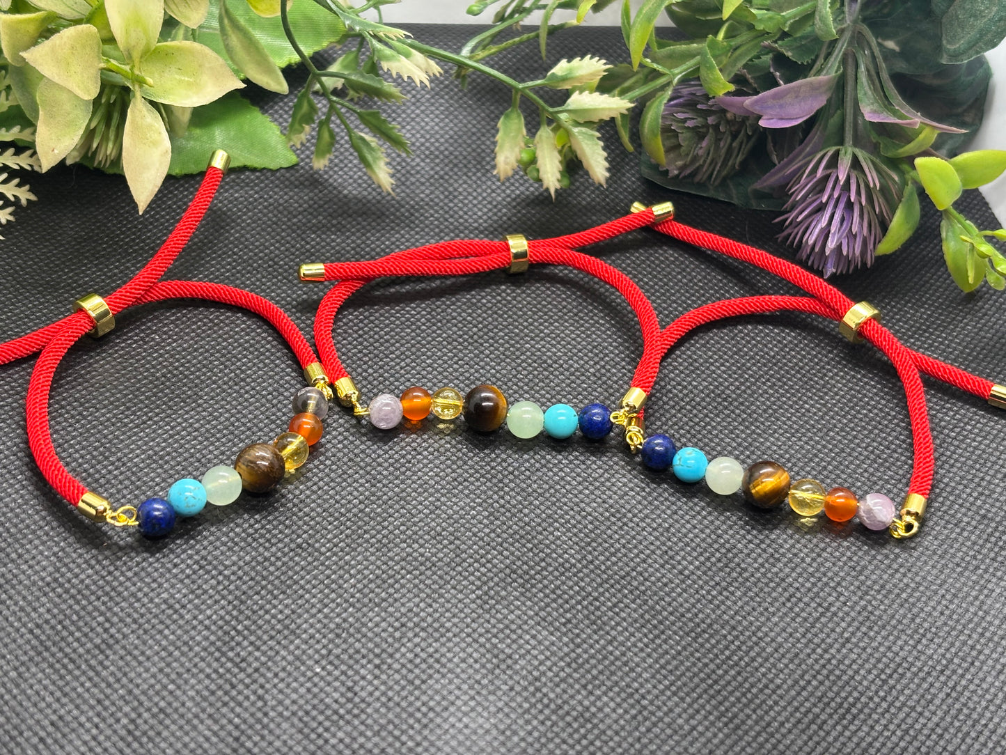 Red Energy & Chakra Stones Bracelet