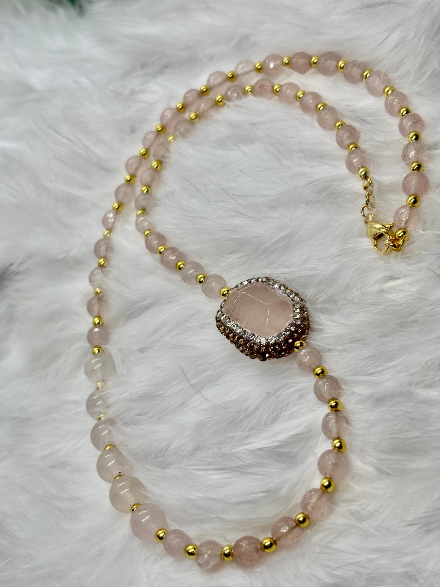 💗✨ Rose Quartz Necklace — The Stone of Love & Serenity ✨💗