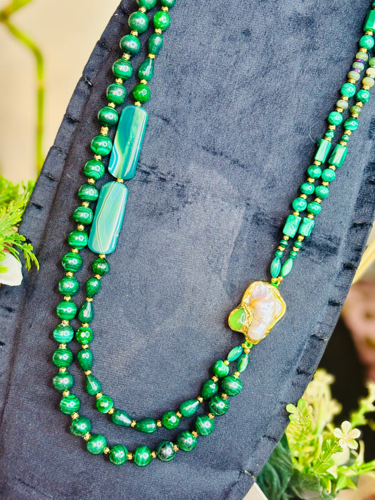 Emerald Flow Necklace – طاقة الوفرة، الشفاء، والنمو