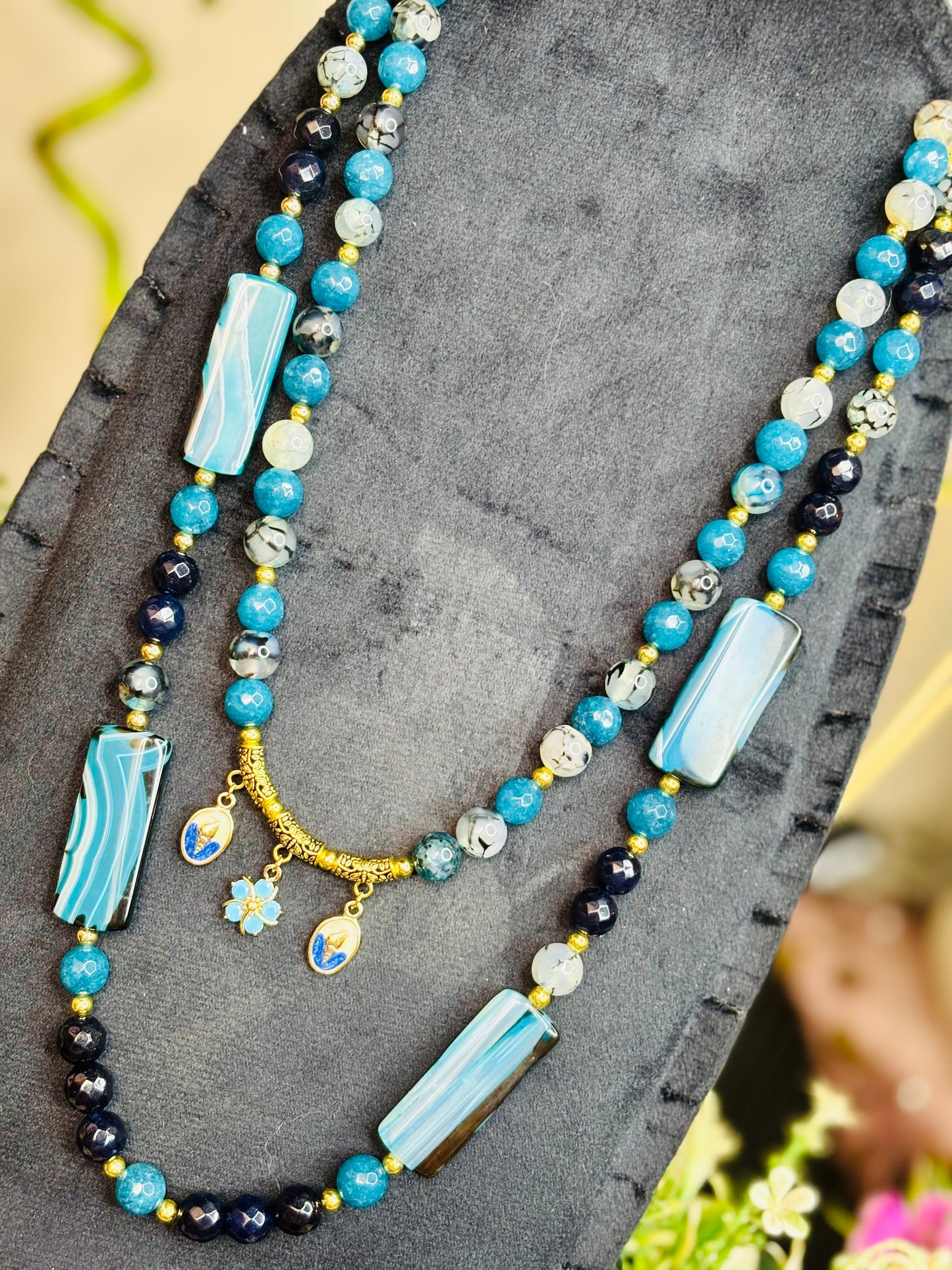 Azure Harmony Necklace – صفاء ذهني، هدوء، وحماية ناعمة