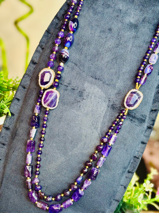 Amethyst Sovereign Necklace – صفاء روحي، حكمة، وهيبة هادئة