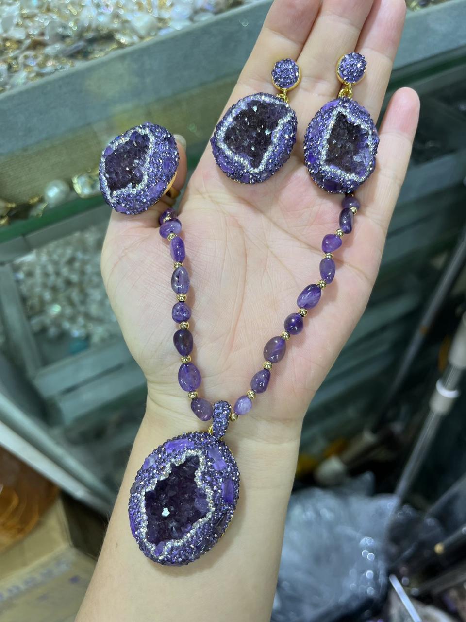 Natural Amethyst Jewelry Set – Royal Elegance & Pure Energy