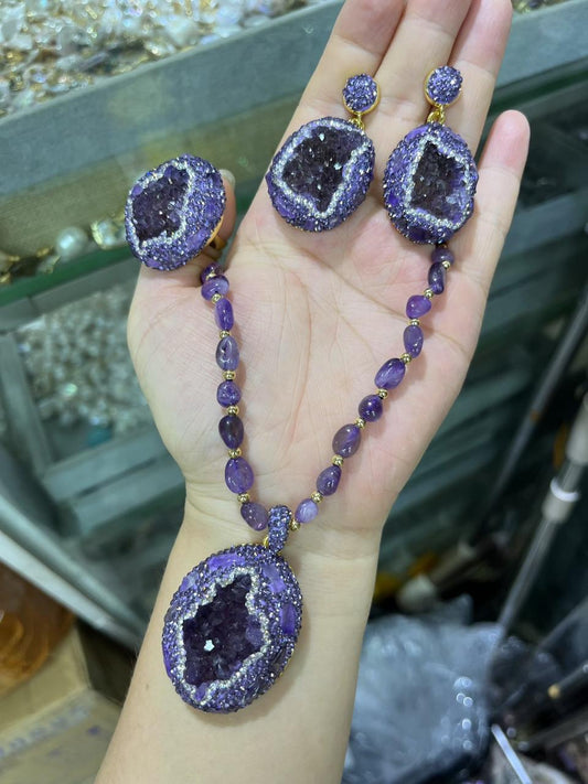 Natural Amethyst Jewelry Set – Royal Elegance & Pure Energy