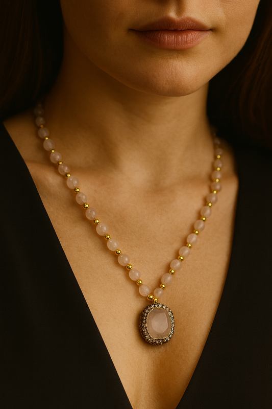 💗✨ Rose Quartz Necklace — The Stone of Love & Serenity ✨💗